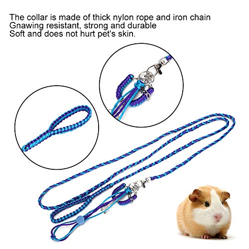 Image of Jeanoko Small Pet Animal Leash Harness Convenient for Sugar Glider Squirrel for Small Pet(Dark Blue)