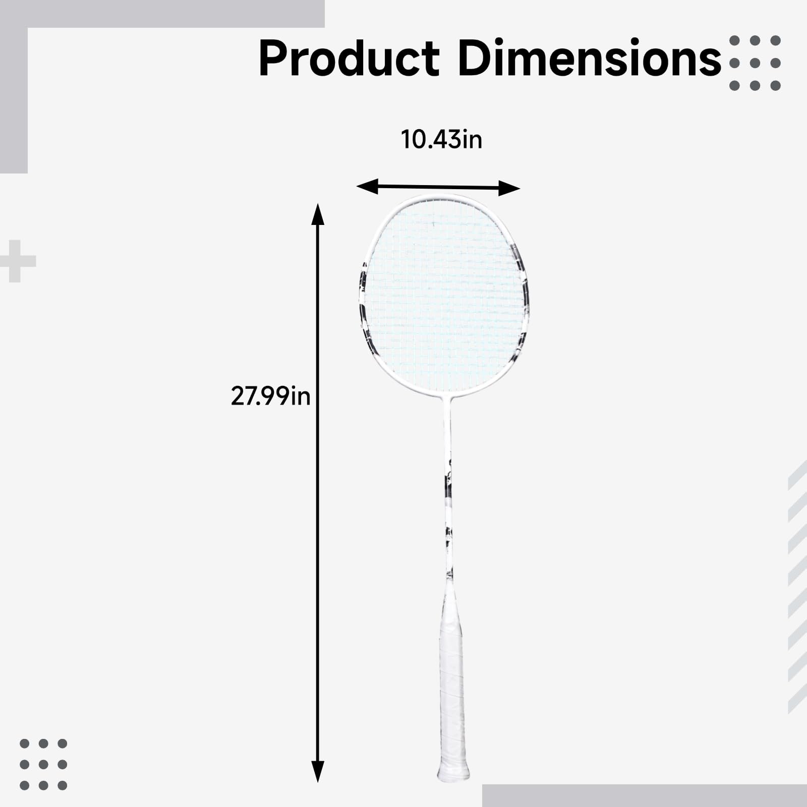 Carbon Fiber Badminton Racket Set with 3 Shuttlecocks, Lightweight 4U Racket, Handle & Carry Case