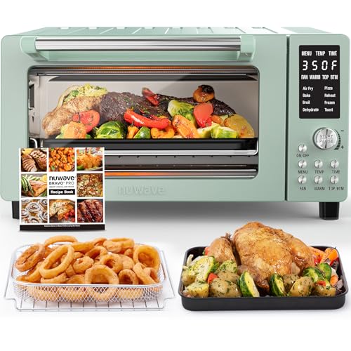 Nuwave-Bravo-Pro-Smart-21QT-Toaster-Oven-Air-Fryer-Combo-Convection-Oven-Countertop-12-functions-all-in-1-with-even-quick-crisp-technology-50-450F-1800W-Mint-Green Nuwave Bravo Pro Smart 21QT Toaster Oven Air Fryer Combo Convection Oven Countertop 12 functions all in 1 with even quick crisp technology 50 450F 1800W Mint Green