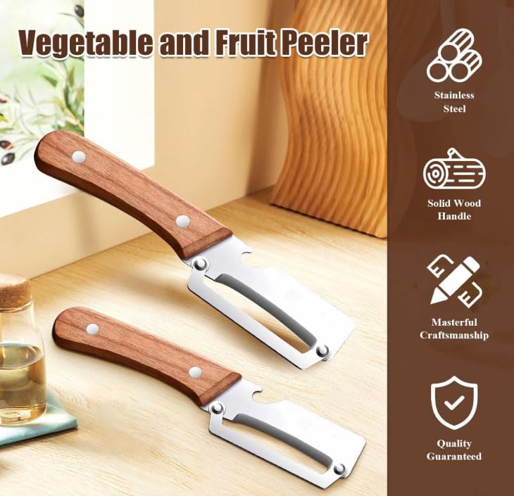Multi-Functional Vegetable Peeler for Kitchen, with Ergonomic Non-Slip Handle, Good Sturdy, 2 in 1 Fruit Peeler and Bottle Opener, best for potato, vegetable, apple, carrot and more(2pcs) — view 5