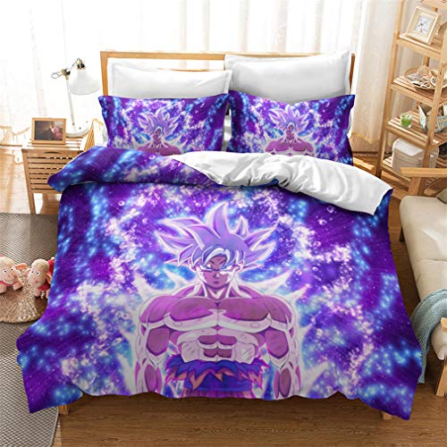 MXSS BEDLININGS 2/3 Piezas Juego De Funda Nórdica Dragon Ball Reversible Funda...