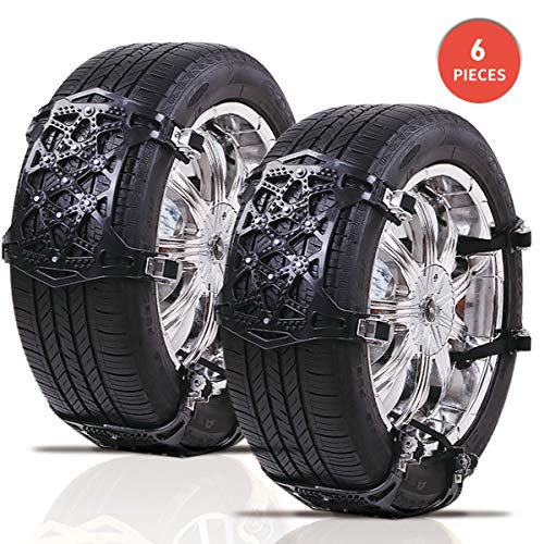 E-HEELP Car Snow Chains, Emergency Anti Slip Tire Chain for Cars/SUV/Trucks, Universal Tire
