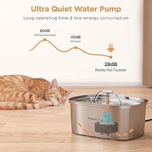 Cat Water Fountain Stainless Steel: 3.2L/108oz Pet Foundatin Water Bowl for Cats Inside Automatic Dog Drinking Dispenser Dish Animal Feeding & Watering Supplies Waterfall with 8 Replacement Filters Cat Water Fountain Stainless Steel 32L108oz Pet Foundatin Water Bowl for Cats Inside Automatic Dog Drinking Dispenser Dish Animal Feeding Watering Supplies Waterfall with 8 Replacement Filters