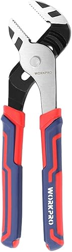 WORKPRO Alicates de junta de ranura de 10 pulgadas, alicates de bomba de agua ajustables en acero CRV para reparación del hogar, agarre, tuercas,