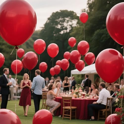Image of 100pcs Burgundy Balloons 12inch Dark Red Maroon Party Latex Balloons for Graduation Thanksgiving Wedding Engagement Birthday Anniversary Valentines Party Decorations