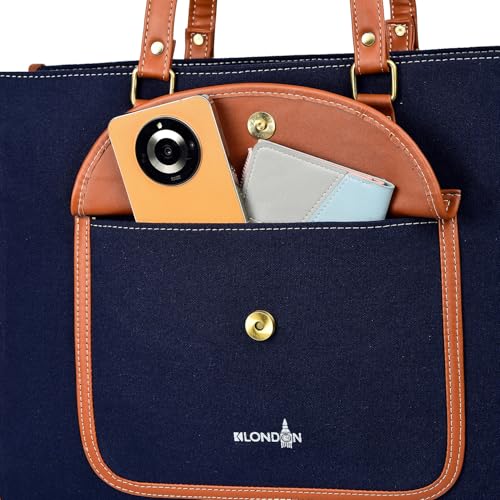 Image of K London Stylish Women's Office Bag - Canvas Laptop Tote for Professional & Casual Work Use | Spacious, Durable and Elegant Crossbody bag | Handbag | 15 inch Laptop (2312 Parent)