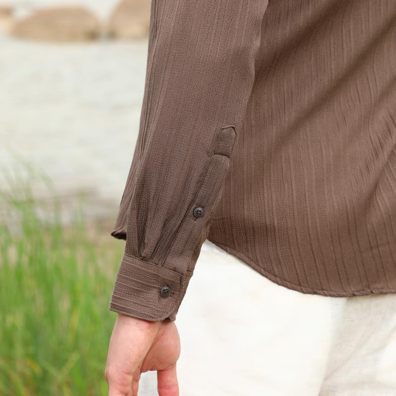 Image of CAHOOT Men's Solid Utility Shirt | Casual Wear | Spread Collar | Long Sleeve | Button Closure | Shirt Crafted with Comfort Fit for Everyday Wear