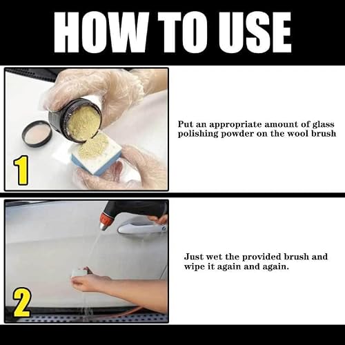 Cerium Oxide Glass Scratch Remover,Cerium Oxide Polish,for Scuff Marks Scratches in Glass and Mirrors (2PC)