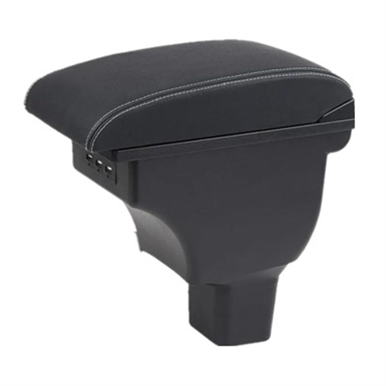 NMJLQW Storage Rack Car Interior Accessories Center Console Storage Box Multifunctional Armrest Storage Box For Kicks 2016-2024(3 leather 3USB)