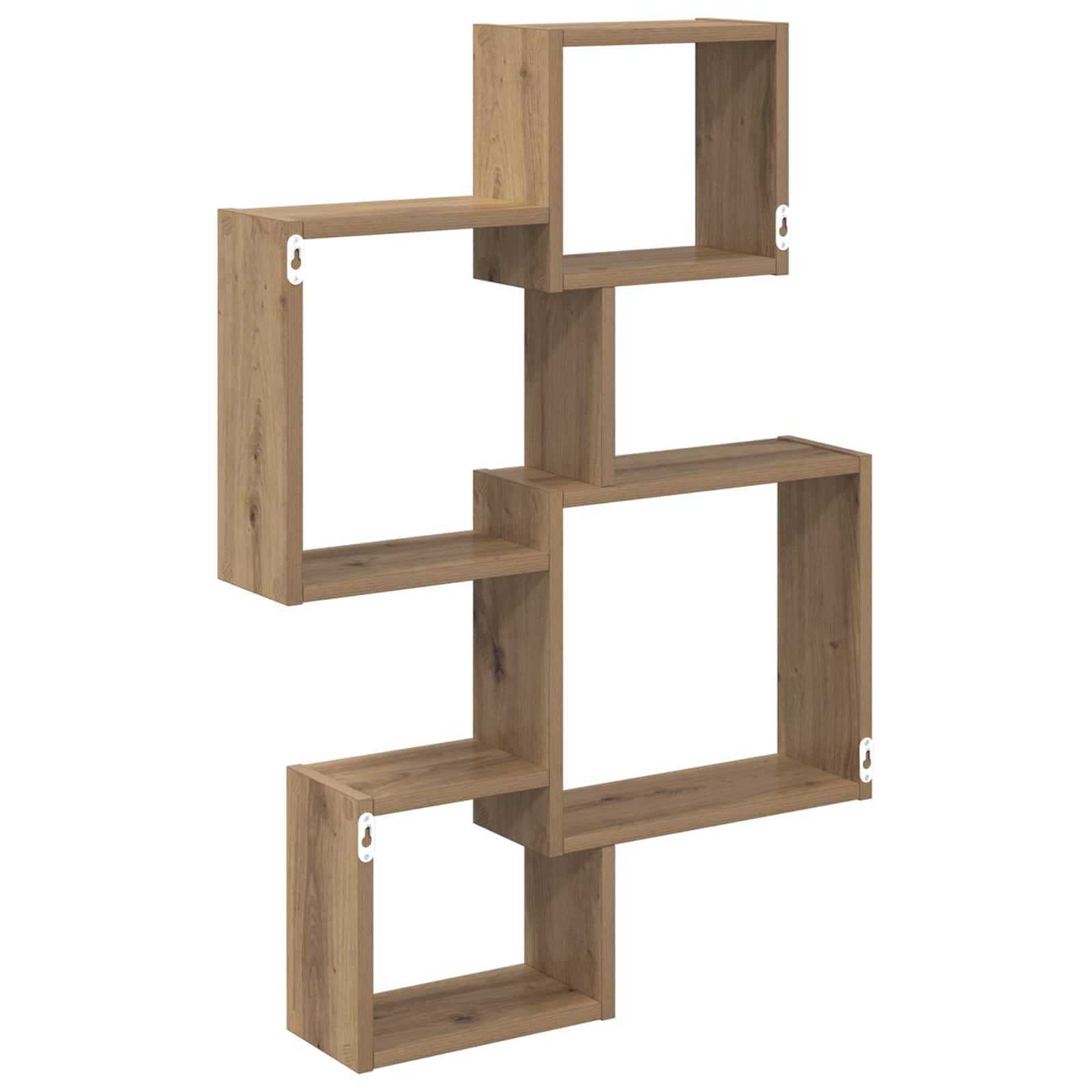 Wandwürfelregale Wandhalterung Braun aus Holzwerkstoff 64 x 13,5 x 91,5 cm, platzsparend, multifunktional, einfach zu montieren, ideal für Wohnzimmer Schlafzimmer Büro und Küche