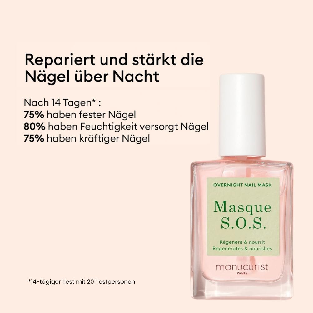 Manucurist Rescue Kit – Fingernagel Pflege Set – Nagelhärter Base Coat SOS, Nagelpflege SOS-Maske, Nagelhautöl Cuticle Oil - Nagelreparatur - Nagelpflege set - Made in France