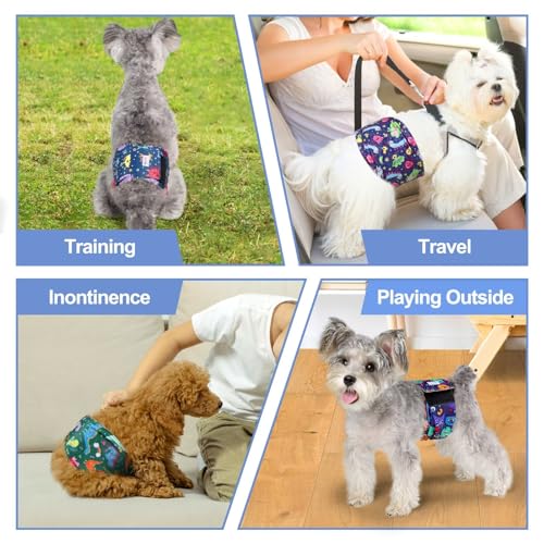 Image of Dog Diapers Male, Belly Bands for Male Dogs, High Absorbing Extra Small Male Dog Wraps for Doggie & Puppy in Incontinence or Excitable Urination and Training(S)