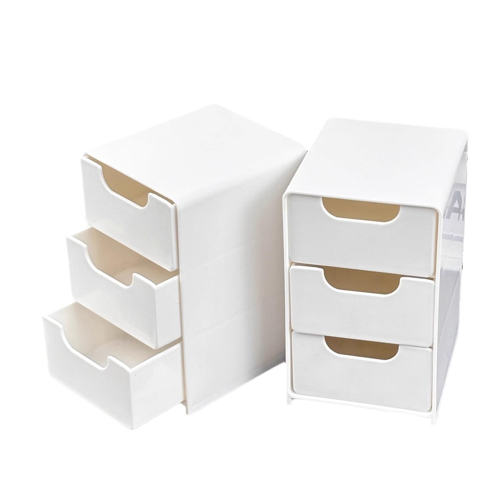 Stackable Desk Organiser with 3 Drawers, Storage Drawers with Compartments, Desktop Table Organization, Large Capacity Makeup Holders for Office Supplies, Makeup, Pencils, Tape, Erasers
