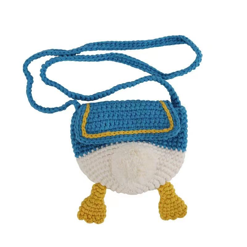 Handmade Crochet Phone Bag Knitted Duck Butt Bag Crochet Crossbody