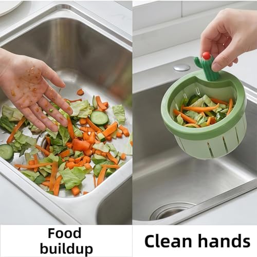 Colador de fregadero con diseño cactus, cesto automático y multifuncional miniatura 3
