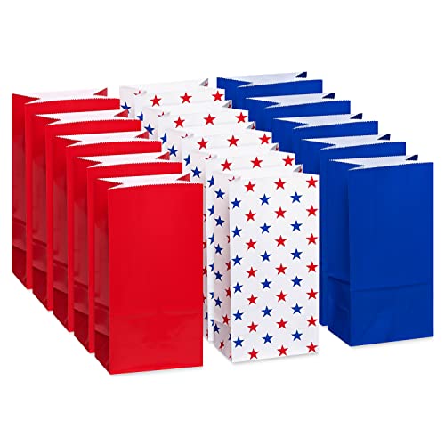 American Greetings 10 Large Patriotic Gift Bags Red White and Blue (16-Count)