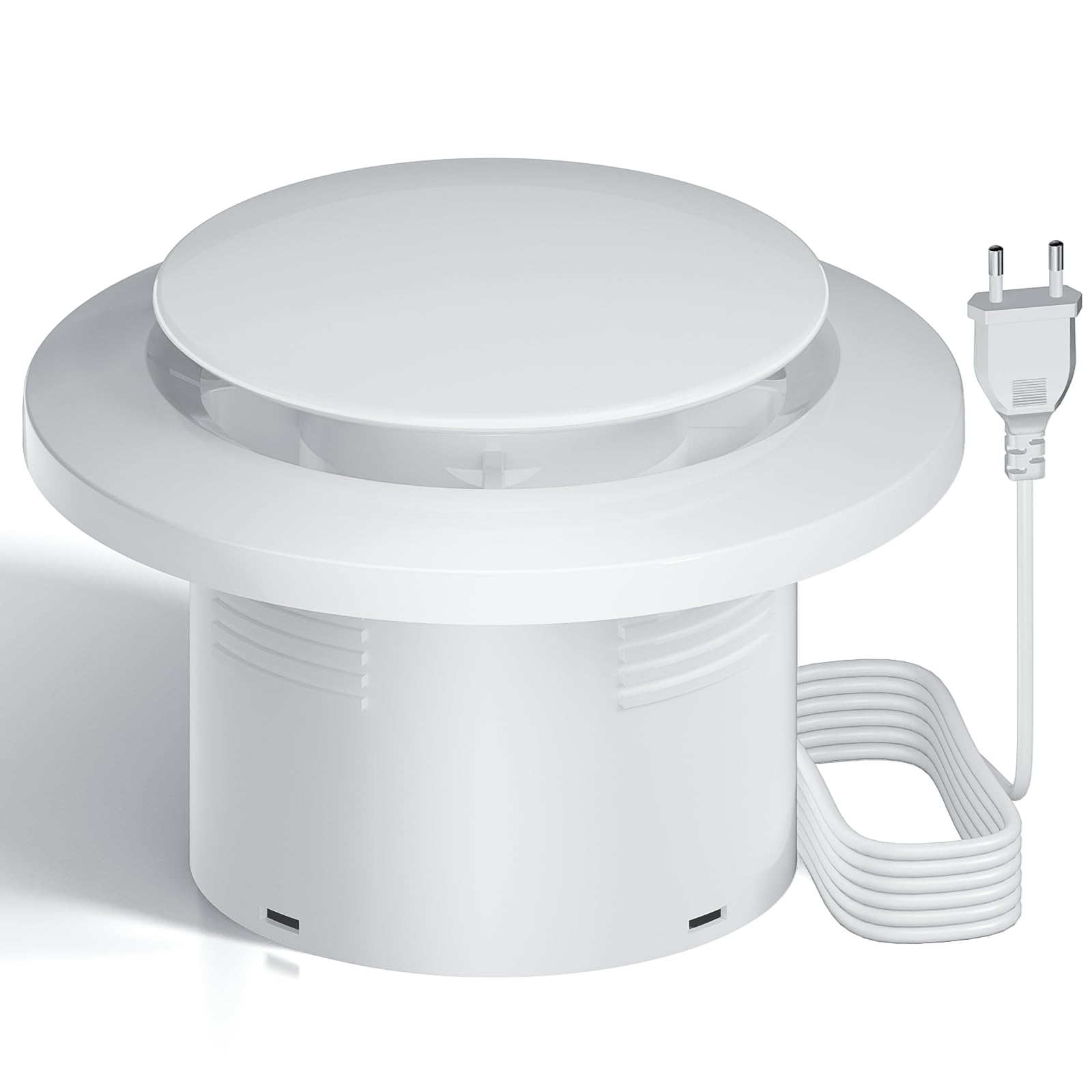 QiCrafe Ventilatore Estrattore Silenzioso (34dB) – Ventilatore da Bagno da 150mm con Valvola di Non Ritorno, Impermeabilità IPX4, Spina EU e Portata d'Aria di 310m³/h – Per Cucine, Bagni, Garage