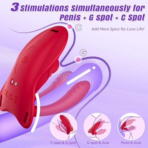 Image of BIG SHOCKED Rose Sex Toy Wearable Vibrator - APP Remote Control Couples Sex Toys for Women Adult Toys, Hands Free Clitoral G Spot Vibrator with 9 Powerful Vibrating Double-Ended Dildos BDSM Rose Toy