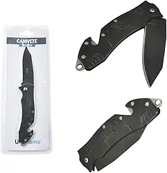 Canivete Multiuso Aço Inox Retrátil Dobrável Portátil 17cm - Preto