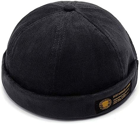Men Hats Docker Cap Hats Skullcap Beanie Worker Sailor Cap Brimless Cap Rolled Cuff Retro Fashion Brimless Hat with Adjustable