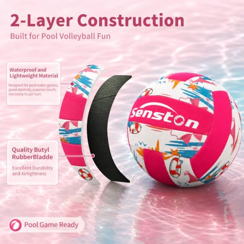 Image of Senston Lightweight Water Pool Volleyball Size 5 for Pool Games,for Beach Volleyball Indoor Outdoor