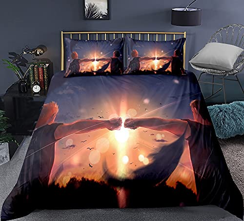 Kssmice 3D Haikyuu !!Shoyo Hinata Duvet Funda, Productos de Cama doméstica, Suave y cómoda, Adecuada para niños y Adolescentes, fácil de Cambiar y Lavar, Funda de edredón de 3 Piezas Cover