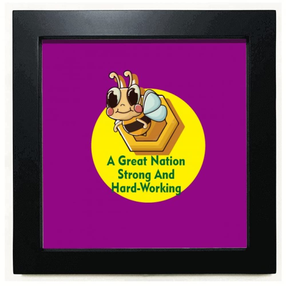 National Day Strong Courageous Black Square Frame Picture Wall Tabletop
