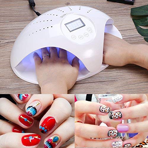 Lámpara de uñas UV LED de 48 W portátil, secador de uñas profesional para manicura y pedicura, sensor automático y 4 temporizadores preestablecidos de 10, 30, 60 y 99 segundos A