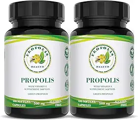 Própolis verde em cápsulas com vitamina E - Concentração 25% em 1000mg por dia (200 cápsulas) 100 dias de suplemento