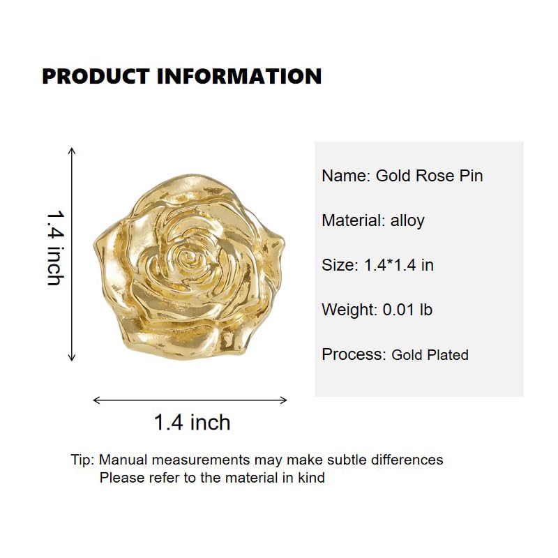 Image of Gold Flower Brooches for Women Enamel Rose Lapel Pins for Men Suit Backpacks Blazer Dress Jacket Badge Wedding Party Accessories Gift