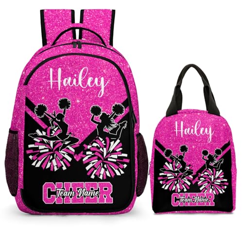 Cheerleading Backpack, Customised with Personalised Names, Suitable for Boys and Girls Teams – Back-to-School Gift (red)