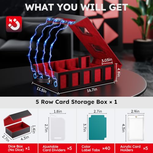 Image of Trading Card Storage Box, 4300+ MTG Deck Box with Magnetic Lid