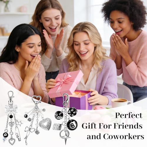 Image of Bag Charms for Handbag Cherry Strawberry Y2K Bow Keychain Cute Purse Charms Accessories for Women Tote Bag Fruit Charm