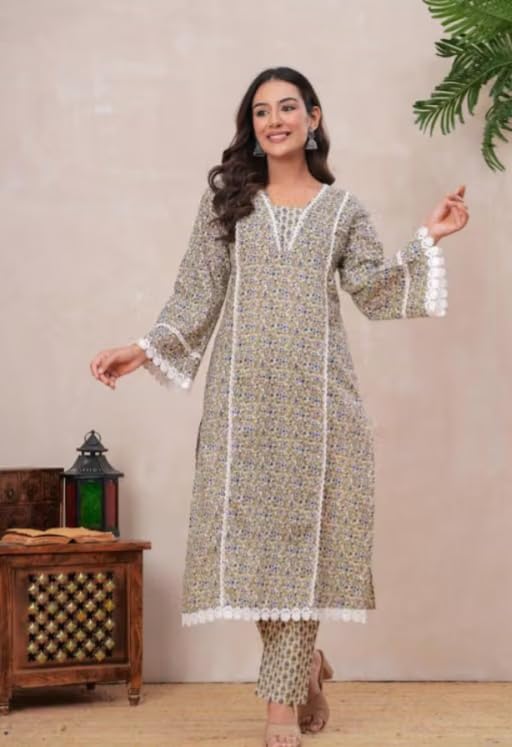 Image of Floral Printed Kurta, Full Sleeve