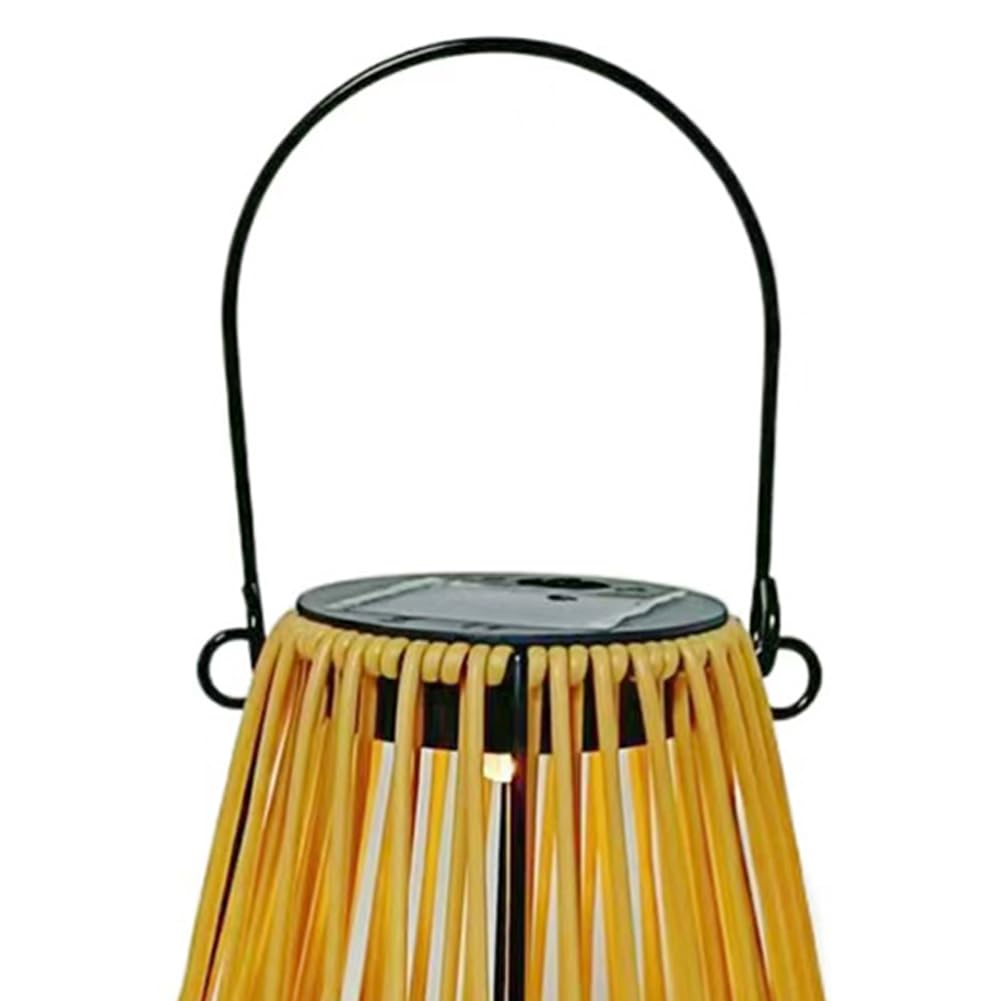 Lámpara colgante de ratán decorativa solar LED para jardín, multifunción para exteriores