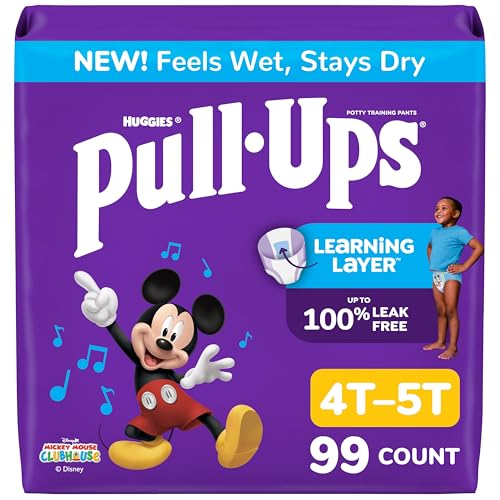 Image of Pull-Ups Boys' Potty Training Pants, Size 4T-5T Training Underwear (38-50 lbs), 99 Count