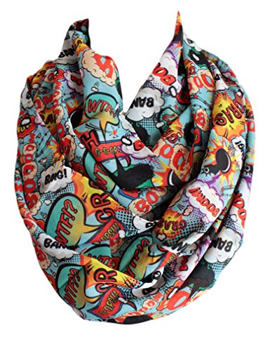 Etwoa Boom Bang Infinity scarf Colorful Funny Circle Scarf Loop Scarf