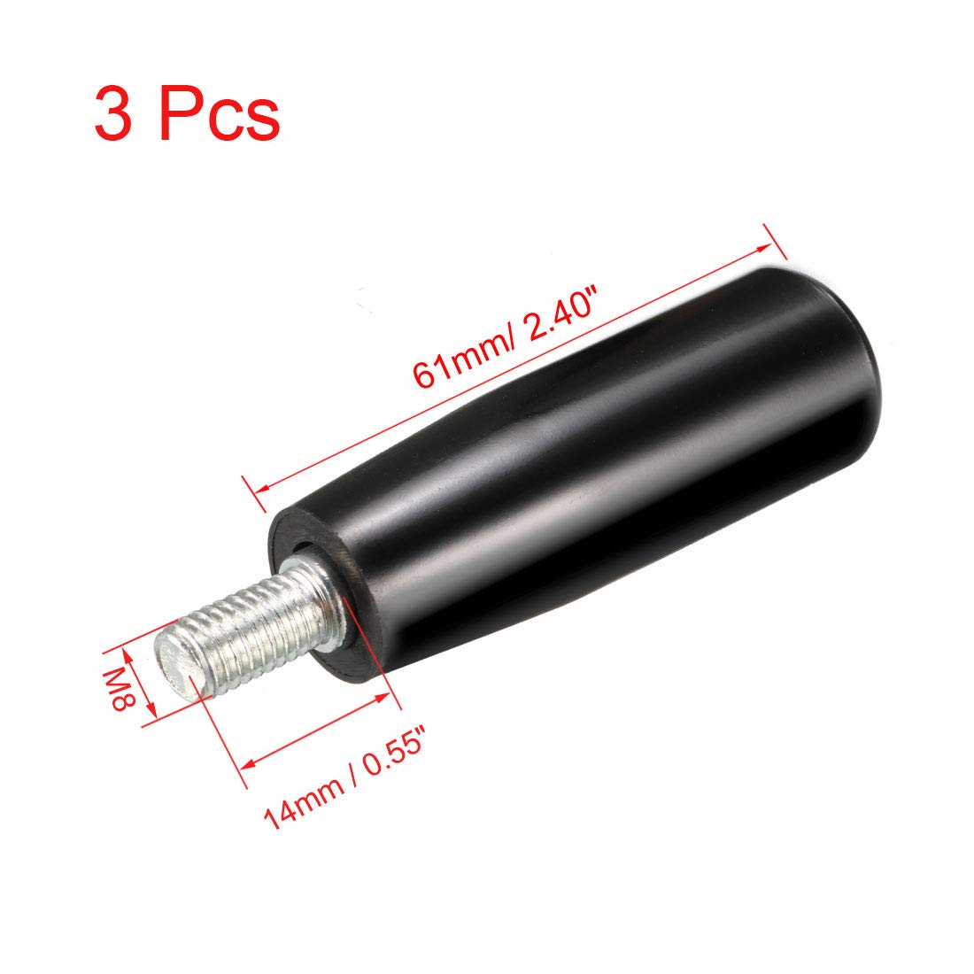 Sourcingmap - Maniglia Girevole Per Macchina Utensile, Filettatura M8, Stelo Da 13.8mm – Per Fresatrici, Torni E Rettificatrici