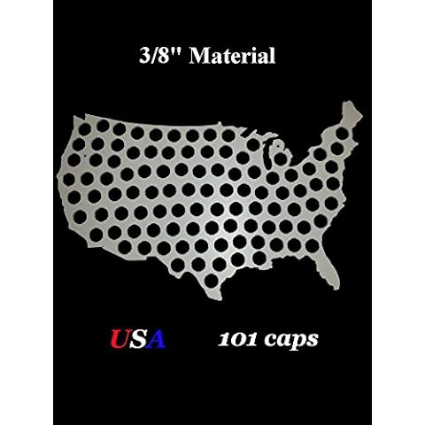 USA Beer Bottle Cap Map - 3/8" PVC Plastic Cover