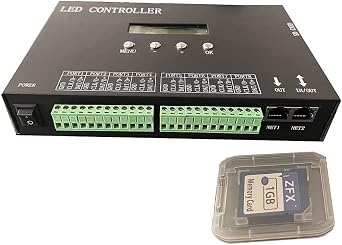 LED Controller H807SA Support Art-Net, Supports Maximum 8192 Pixels,8 outputs, with DMX Console or Set Address for DMX Chips