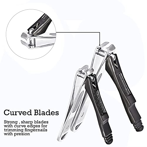 Image of DOCOSS Stainless Steel Nail Cutter Kit For Men and Women Nail Clippers set -Pack Of 2 (Black)