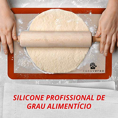 Casaverso Tapete Silcone Culinario Com Fibra De Vidro - Antiaderente Ao Assar Alimentos - Resiste A