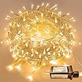 JMEXSUSS Warm White Christmas Lights for Bedroom, 300 LED String Lights Indoor Outdoor Waterproof Clear Wire, 8 Modes Fairy String Lights Plug in for Christmas Tree Bedroom Holiday Christmas Decor