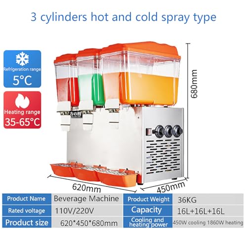 Dispensador de bebidas comercial de acero inoxidable, función de refrigeración y calefacción 2 en 1, ideal para uso en casa, restaurante, bar, fiesta
