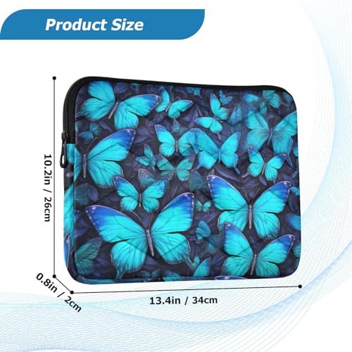 Funda para portátil 13-14 pulgadas azul con mariposas miniatura 3