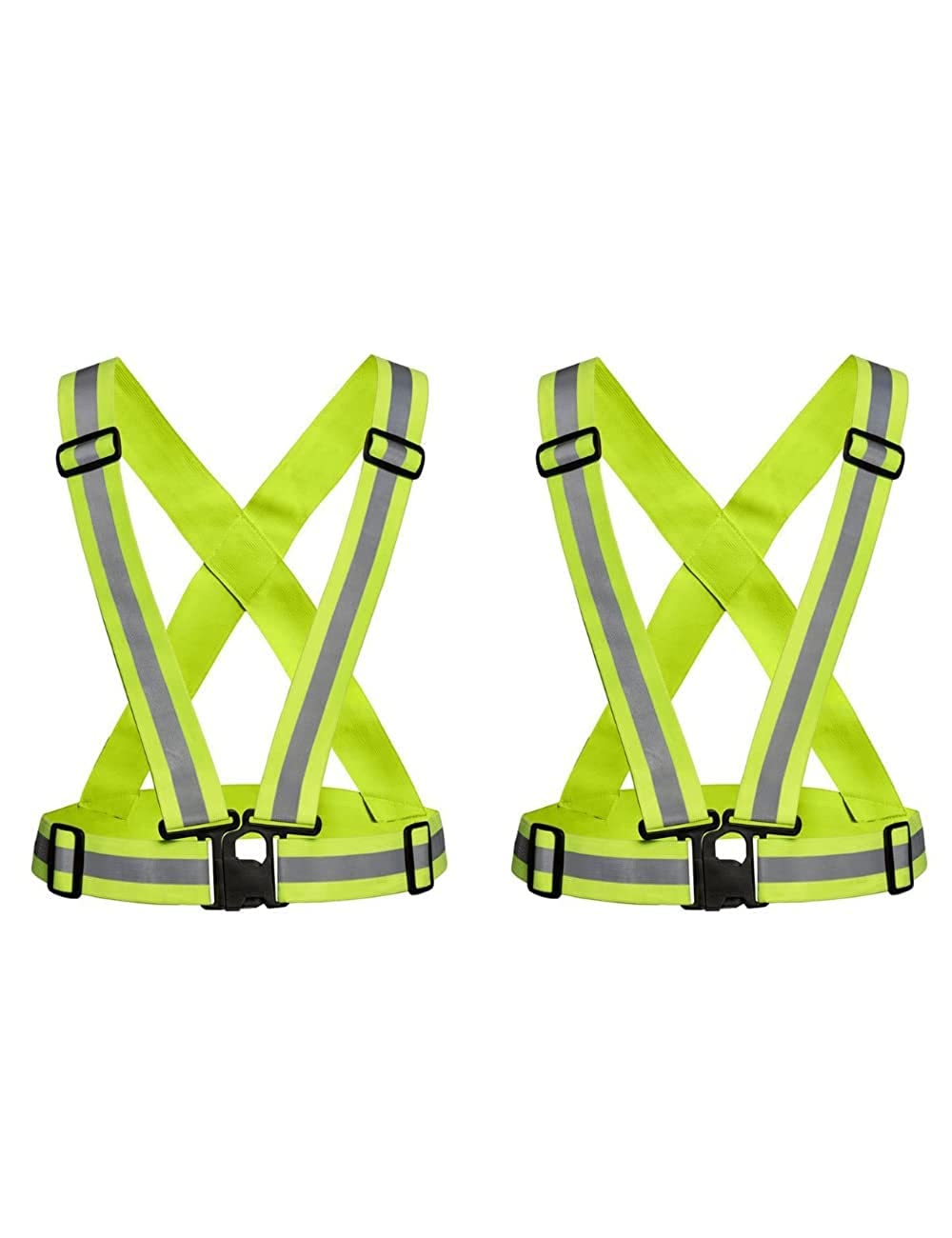 Rahul Professionals Vest Belt Jacket Night Cycling Reflector Strips Cross Belt Stripes Adjustable Vest Safety Jacket (Pack of 2, Green) (B0BHSQHLR1) Amazon Price History, Amazon Price Tracker