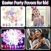 FOIMAS Easter Party favors,50Pcs Bunny Chick Egg LED Light Up Rings for Easter Basket Stuffers Egg Fillers Glow In The Dark Party Supplies Toys Gift Boys Girls