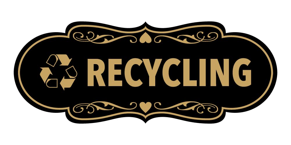 Signs ByLITA Designer Recycling Sign (Black Gold) - Large