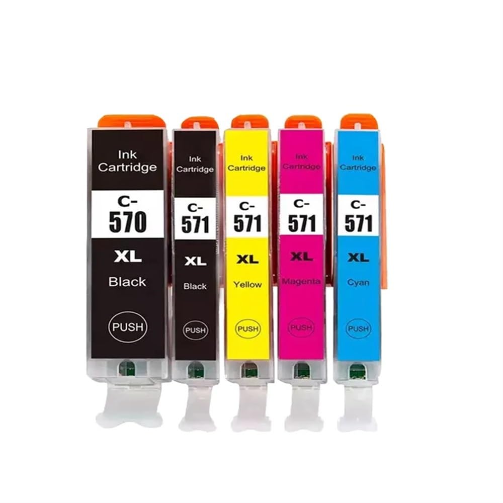 Cartucho de Tinta PGI 570 XL CLI 571 Compatible con MG5750 MG5751 MG5752 MG6850 MG7750 MG6853 MG7753 Serie TS505(1SET 5PCS)