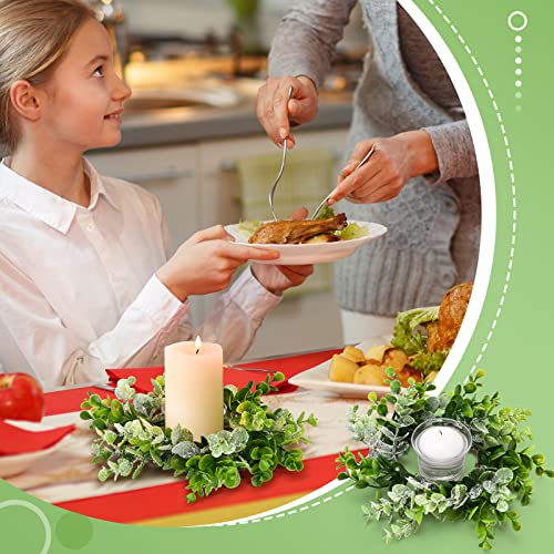 jexine 8 pcs mini artificial eucalyptus wedding candle rings 3153939 fake lavender floral wreath greenery leaves boho garland for wedding fall front door christmas table decoreucalyptus